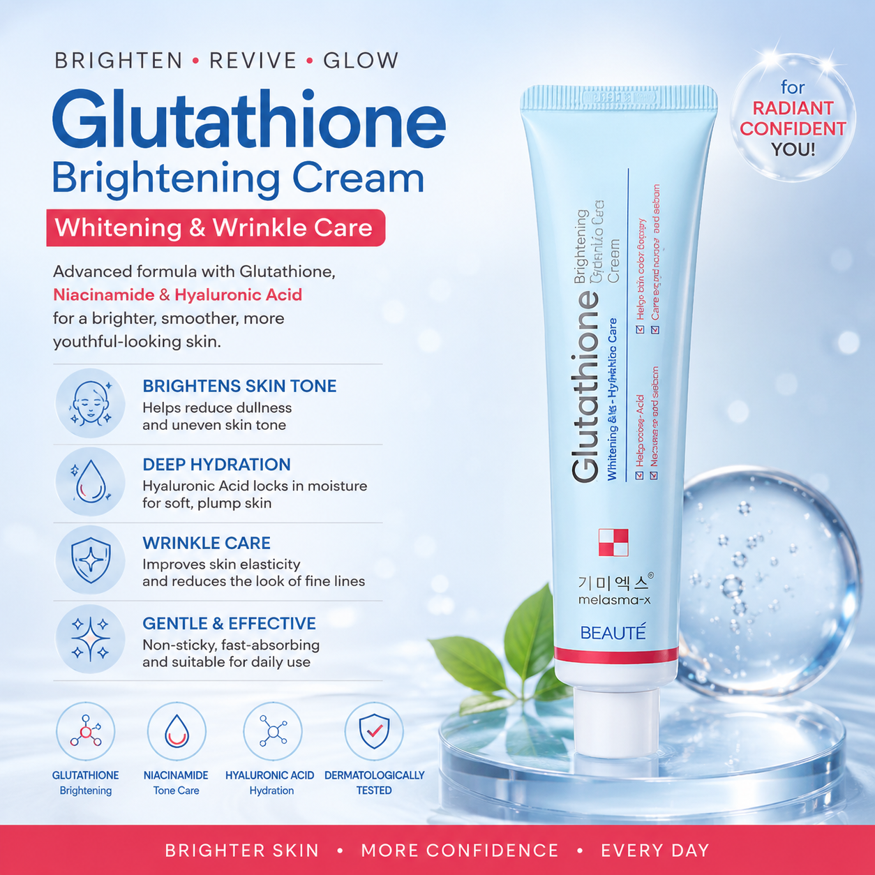 014f1d1c-89ba-4e3d-82c6-c579bda98854 BEAUTÉ Glutathione Brightening Tone Up Cream - Image 1