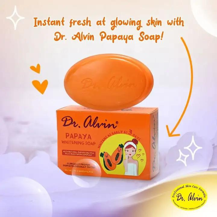 8e2b422d67194326fdf51b70eab8cf76 Dr. Alvin Papaya Whitening Soap - Image 1