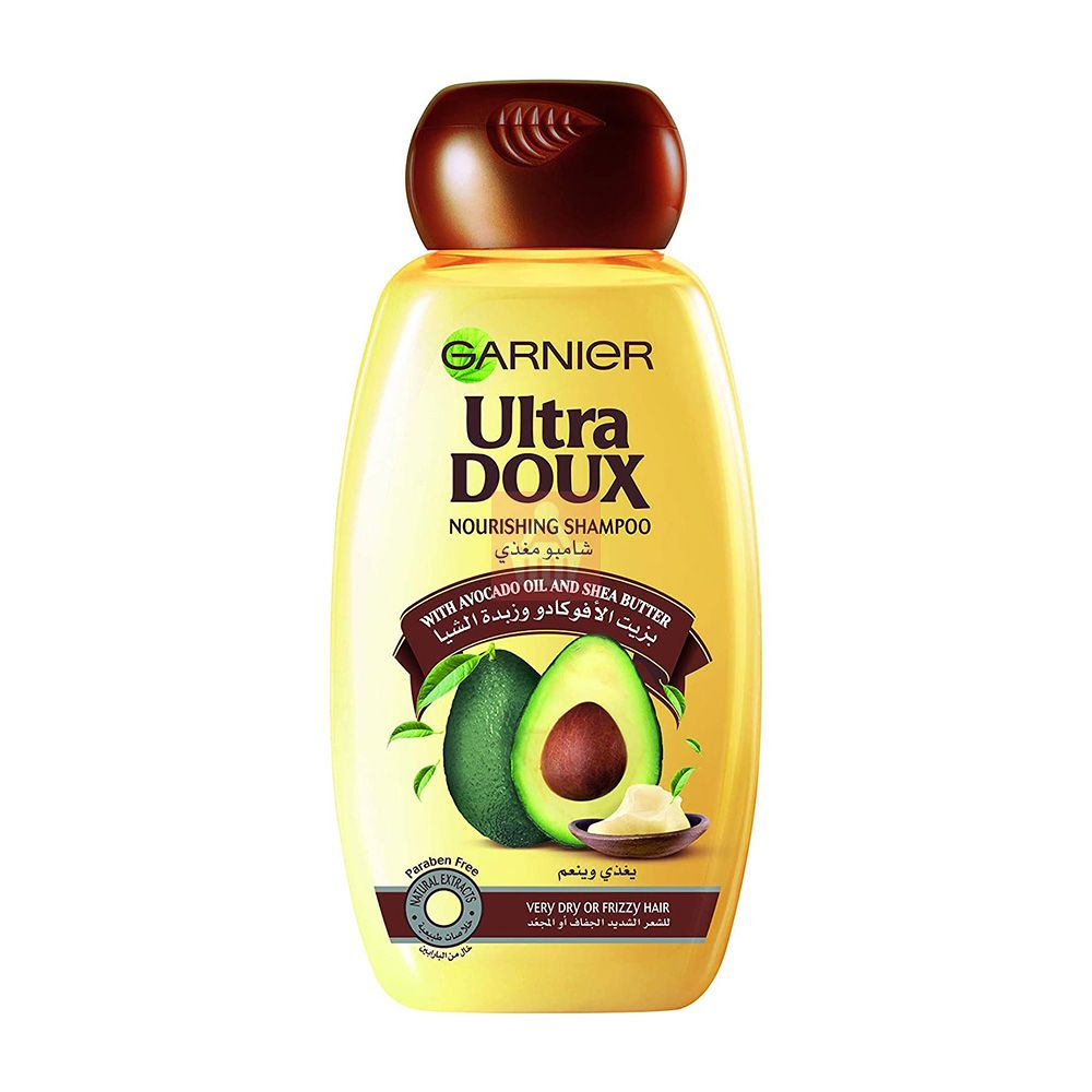 64f850e0b18fbb678f42cdc6118c8105 Garnier Ultra Doux Nourishing Shampoo with Avocado Oil and Shea Butter for Very Dry or Fizzy Hair 400ml - Image 1