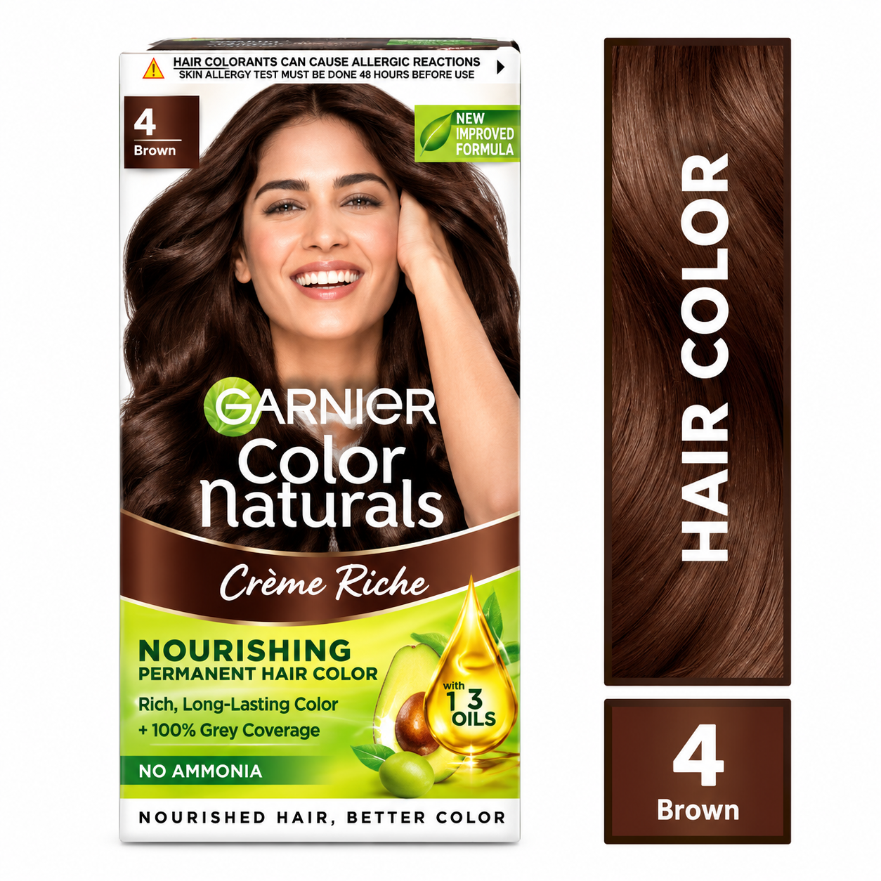 ChatGPT Image Sep 22, 2026, 08_06_52 PM Garnier Color Naturals Creme Riche Hair Color (35ml+30g) - 4 Brown - Image 1